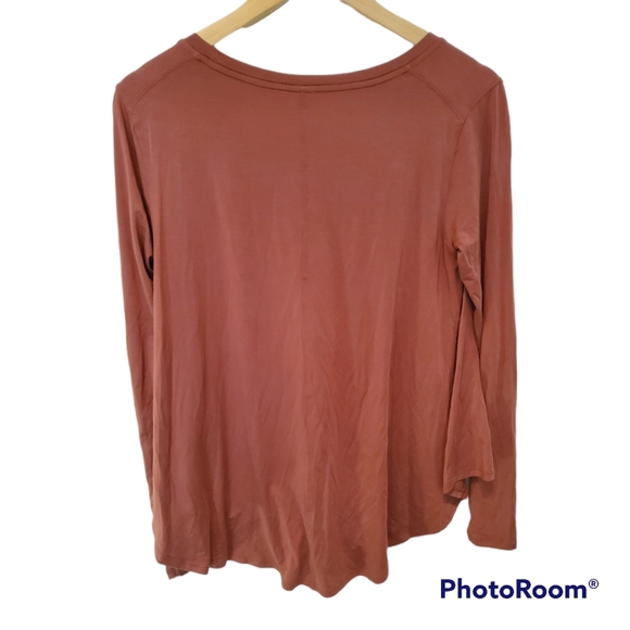 Lululemon Up for Down Time Top Dark Terracotta Long-Sleeved Size 4 Silk Modal - Picture 6 of 10